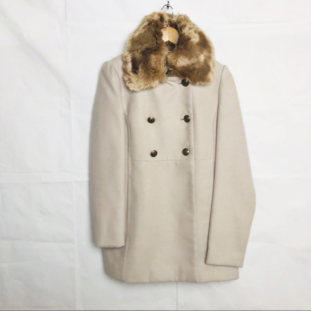 EXPRESS COAT BEIGE M FAUX FUR